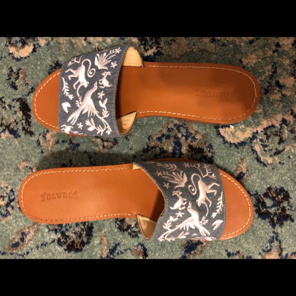 Soludos Slides With Mini Heel, Size 8 - image 3